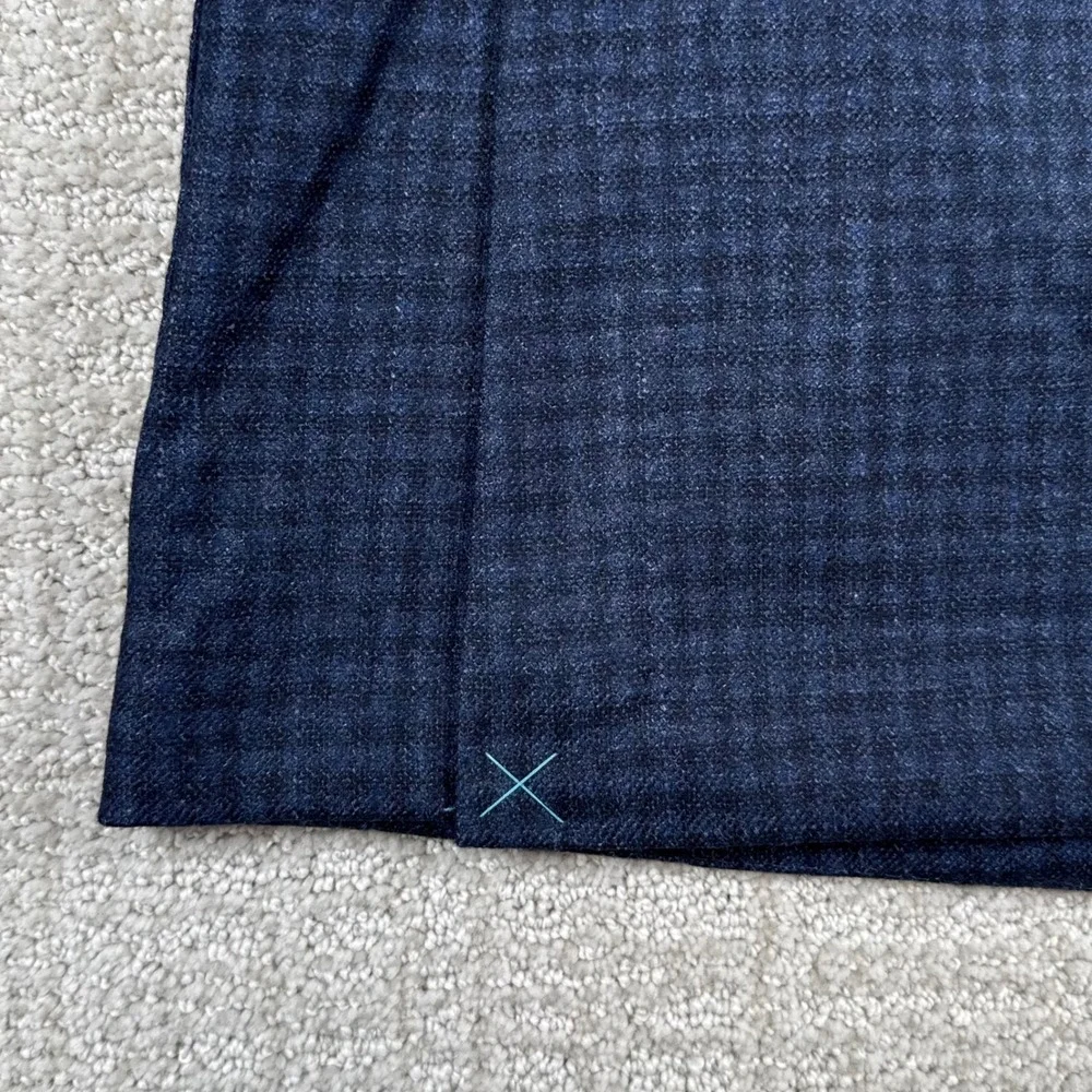 NEW Peter Millar Mens 42L Crown Crafted Navy Wool Silk Cashmere Check Blazer